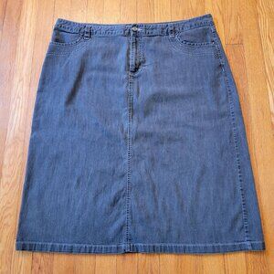 Cato 20W Faded Black Jean Denim Skirt‎ Maxi Belt Loops Pockets Yellowstone